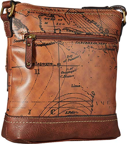 b.o.c. Womens Voyage Waltham Organiz Crossbody Dark Saddle/Chocolate One Size