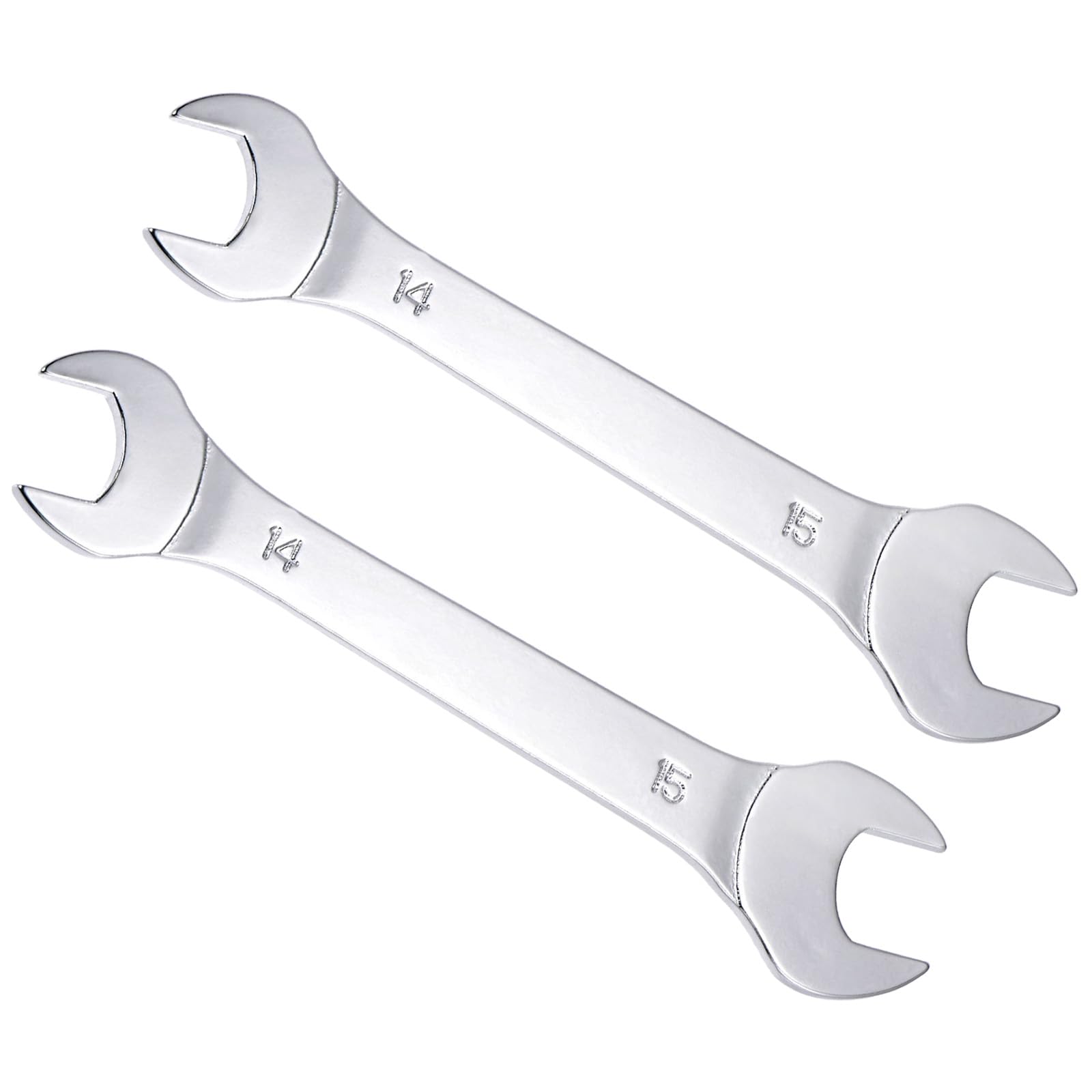 CoCud Thin Open End Wrench, Metric 14mm x 15mm, Double Ended Slim Wrench - (Applications: for Thin Nuts, Narrow Spaces), 2-Pieces