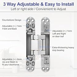 Hidden Door Hinges（2 Pcs）-Invisible Hinges for