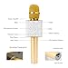 Wireless Bluetooth Karaoke Microphone Machine, Moreslan Mini Handheld Cellphone Karaoke Player Portable Hand Speaker for iPhone,Android, iPad,PC and All Smartphones, 2600mAh Gold