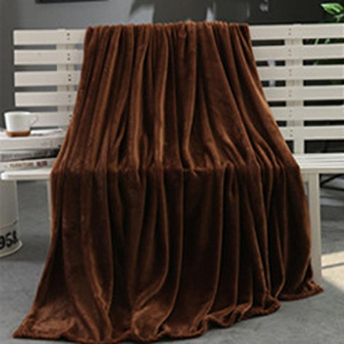 Throw Blanket,Hunzed Warm Knitted Throw Blanket Kids Flannel Super Soft Room Bedspread 70*100cm (Coffee)