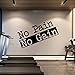 Extra Large Gym Wall Decal | No Pain No Gain Inspirational Wall Sticker Quote | 2 ft x 4 ft Huge Wall Art Decoration | Big Vinyl Lettering Motivation for The Home Gym | Workout Fitness Exercise Sign