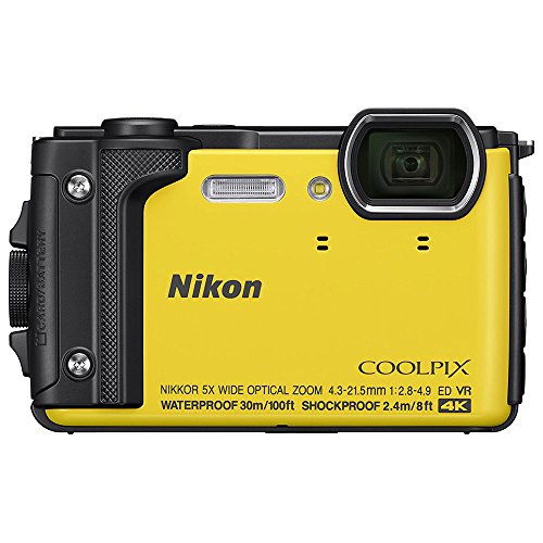 Nikon-COOLPIX-W300-16MP-4k-Ultra-HD-Waterproof-Digital-Camera-Yellow-32GB-Memory-Flash-Deluxe-Accessory-Bundle