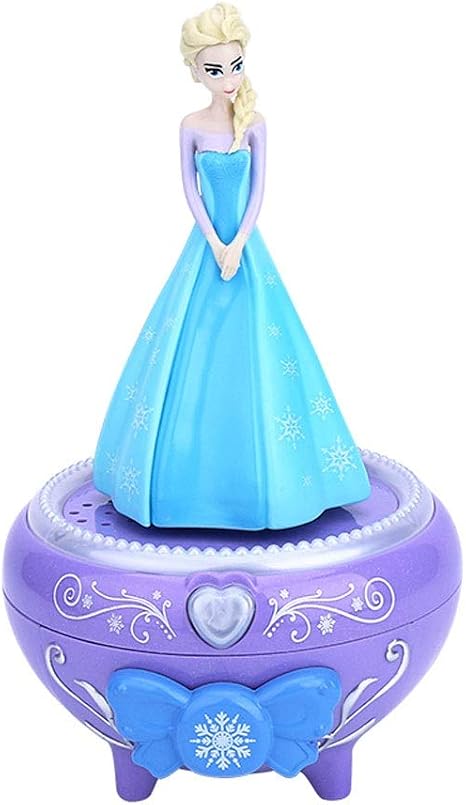 Amazon Com Aveo Music Box Plastic Music Box Disney Frozen Musical Jewelry Storage Box With Drawer Spinning Elsa Music Box For Kids Girls Birthday Gift Gift Color Blue Size Rotating Light