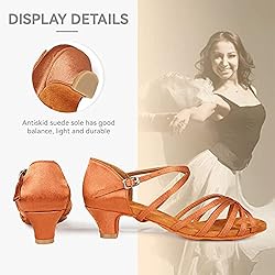 YKXLM Women's Latin Dance Shoes Satin Professional