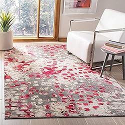 SAFAVIEH Madison Collection 4' x 6' Grey / Red