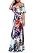 Happy Sailed Women African Print Off Shoulder Maxi Dress, Large White