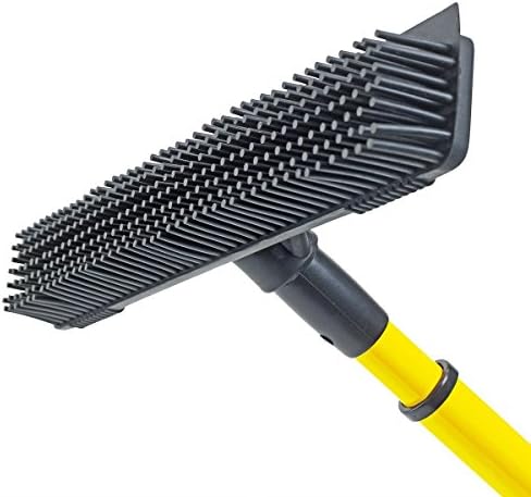 Astro Turf Sports Pitch Brush Broom Tennis Court Brush Football Hockey Cricket Bowls Pitch Broom Brush Rubber Static Bristles Turf Hand Tool 3G 4G Grass Repair Brush Re-Generates Astro Turf Telescopic
