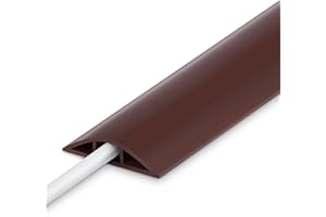 LZEOY Brown 8FT Low Profile Wire Cover - Extension Cord Cover, Floor Cable Management - Cord Cavity: 0.47" (W) x 0.24" (H)