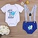 Baby Birthday Shark Clothes Baby Boy Girl Short Sleeve Bodysuit and Cake Smash Outfits (Blue - B, 15-18 Months)