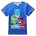 Generic PJ Masks Custom T-shirt Personalize tshirt Birthday gift, Catboy, Gekko, Owlette (110, Blue)