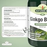 Natures Aid Ginkgo Biloba 6000mg High Strength 90 Tablets Vegan Non-GMO view 6