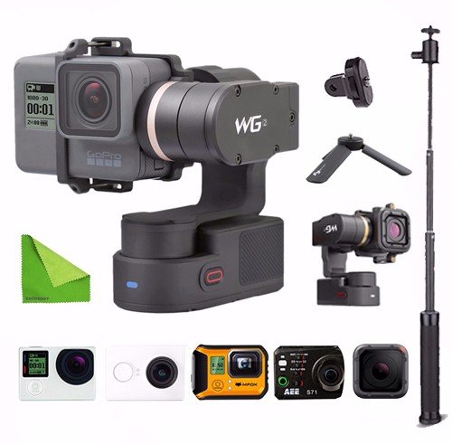 FY FEIYUTECH Feiyu WG2 Updated 3-Axis Wearable Waterproof Gimbal for GoPro Hero7/ Hero6/ Hero5/ GoPro Hero4/ Session and Cameras with Similar Dimensions w/EACHSHOT Cleaning Cloth