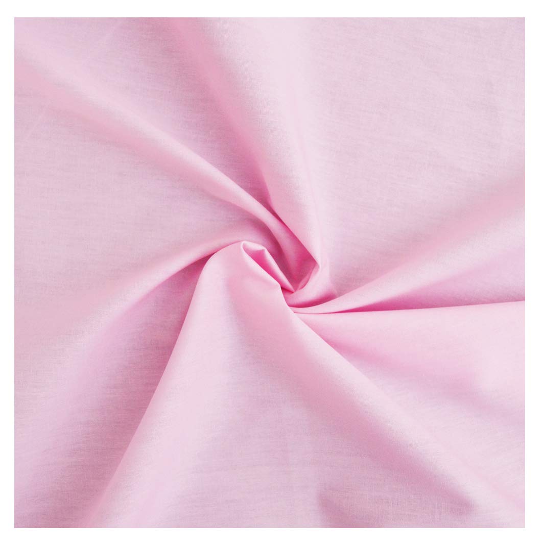 Cotton poplin Fabric - Sold by Fabric piece - Poplin Cotton Fabric Available in 11 Colours (3m x 1m46, Pink) — image 1