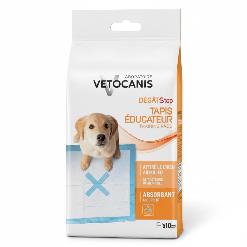 Vetocanis Absorbent Training Mat for Dogs and Cats 55 x 55 cm Pack of 10