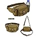 Multi functional Waist Pack, WOTOW Military Single Shoulder Hip Belt Bag Fanny Packs Water Resistant Waist Bag Pouch Hiking Climbing Outdoor Bumbag with Water Bottle Pocket Holder (Brown)