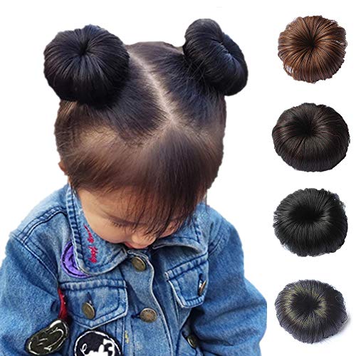 Yuye Xthriv Kids Girls Hair Bun Extension Wig Hairpiece Wavy Curly