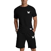 MLANM Mens Short Sets 2 Piece Outfits Casual Summer Tracksuits Fashion Short Sleeve T Shirt and Shorts