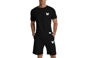 MLANM Mens Short Sets 2 Piece Outfits Casual Summer Tracksuits Fashion Short Sleeve T Shirt and Short Sets
