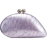 UMREN Seashell Chain Shoulder Bag for Women Acrylic Evening Clutch Bag Glitter Marble Purse Handbag for Wedding Party Prom