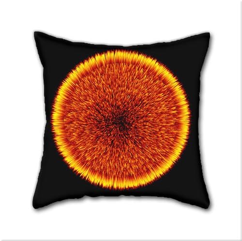 Natural Cotton Linen Decorative Pillowcase,Throw Pillow Cushion Cover Burning Ring of Fire Square 18 x 18 Inch(45cm x 45cm)