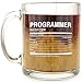 Programmer Nutrition Facts - Coding Nerd Glass Coffee Mug - Makes a Great Geek Gift For IT Support, Computer Science Engineer Graduates And Software Developer Programmers Under $15!