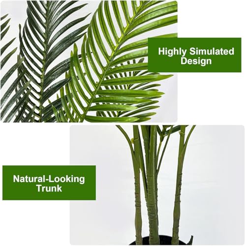 SKY-TOUCH Artificial Tree Fake Plants: 135cm Areca Palm Fake Trees Faux Plants Indoor Realistic Plants for Office Home Room Store Decor