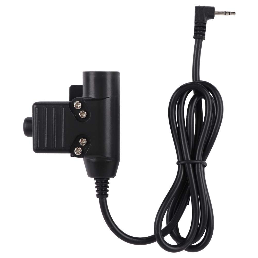 PTT Adapter Cable, U94 PTT Military Adapter, U94 Cable Adapter with PTT Button Military Standard Version Plug Headset for 2.5mm Two Way Radio