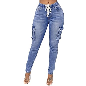 FRAUIT Mode Damen Taillenbund Jeans Hose Tägliche Skinny Jeans Denim High Waist Slim Leggings Röhrenjeans Bleistifthose Bleis