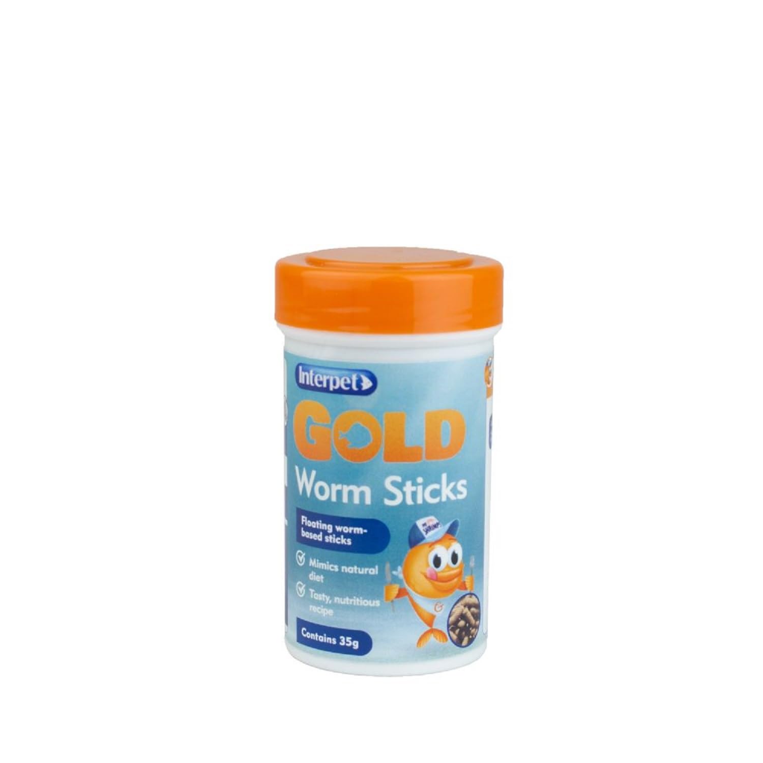Interpet Gold Worm Sticks, Food for Goldfish, Floating Worm-Based Sticks, Mimics Natural Diet, Tasty, Nutritious Recipe, 35 g