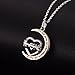 Caperci Rose Gold Plated Sterling Silver Moon and Love Heart Pendant Necklace Engraved I Love You To The Moon and Back