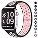 Zekapu Compatible with Watch Band 40mm 38mm, for Women Men, S/M, Breathable Silicone Sport Replacement Wrist Band Compatible for iWatch Series 5/4/3/2/1,Black-Pink