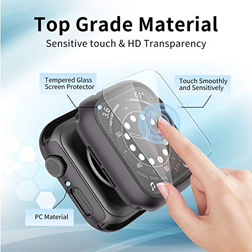 [2 Pack] Geekboy Case for Apple Watch 44mm Series SE 6 5 4, Builtin