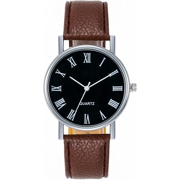 Amazon.com: LsvtrUS Men Watches Fashion Casual Leather Band Simple Analog  Quartz Wristwatches for Men Unisex Dress Watch for Any Event, Black Dial,  QN021 : Clothing, Shoes & Jewelry