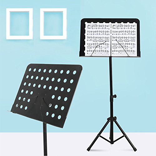 Apelila Folding Music Stand - Adjustable Tripod Stand Holder - Folding Metal Stand,Black (#1 Music Stand) - Thumbnail 3