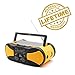Crank Radio, NOAA Weather Radio, Audio Speaker, RunningSnail AM/FM Emergency Radio with 4000mAh Battery, 1W Flashlight, 4LED Reading Lamp,1W Solar Panel Charger, SOS Alarm (Orange)