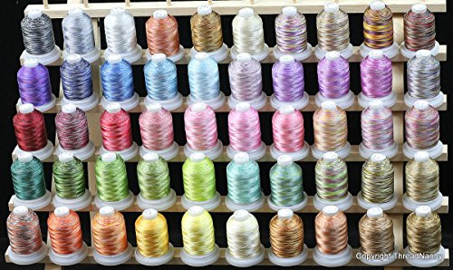 New 50 Cones Varigated Colors Polyester Machine Embroidery Machine Thread for Brother Babylock Janome Singer Pfaff Husqvarna Bernina Machines