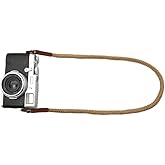 MINI GAGA Vintage Handmade Cotton Leather Rope Camera Neck Strap for Micro Single and DSLR Camera Short Coffee