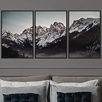 3 Piece Framed Canvas Wall Art Snow Mountain Canvas Prints Home Artwork Decoration for Living Room,Bedroom - 16