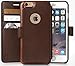 Compatible with iPhone 6S Plus Wallet case, iPhone 6 Plus Wallet Case, Lightweight with Classic Design & Ultra-Strong Magnetic Closure, Faux Leather, Dark Brown, for Apple iPhone 6s Plus/6 Plus