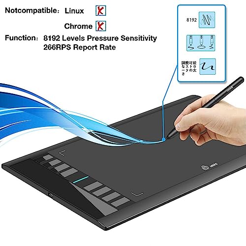 Graphics Drawing Tablets, UGEE M708 10 x 6 inch Large Active Area