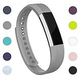 iGK Replacement Bands Compatible for Fitbit Alta and Fitbit Alta HR, Newest Adjustable Sport Strap Smartwatch Fitness Wristbands with Metal Clasp Gray Small