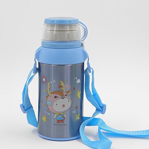 14oz / 400ml Cute Water Bottle for kids, Double Wall Flask, Blue01