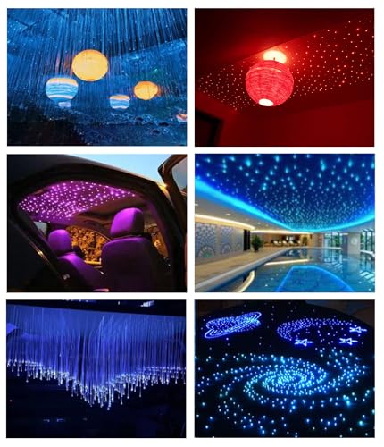 DEWEL Fiber Optic Light, 16W RGBW Starry Sky, 450pcs 0.75mm*2m LED for Home/Car, 28 Key Remote Control/Starry Sky Ceiling Lights Kit for Ceiling Room Decor