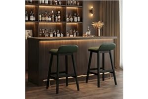 Counter Height Bar Stools Set of 4, 24" Farmhouse Modern Backless Saddle Bar Stools for Kitchen Island, Faux Leather Upholste