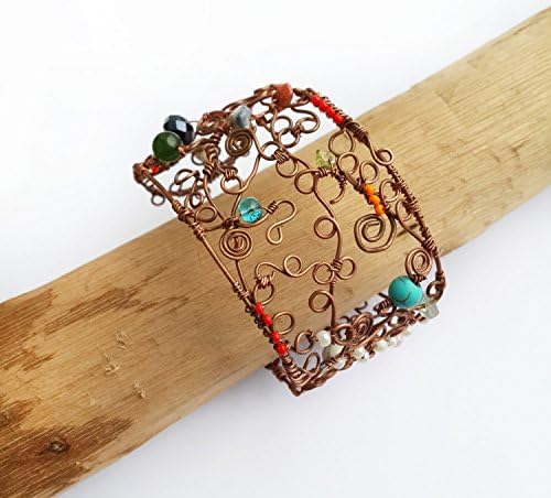 Copper wire cuff - Copper wire bracelet Cuff bracelet Copper wire jewelry Large cuff bracelet Christmas gift ideas Gift for women