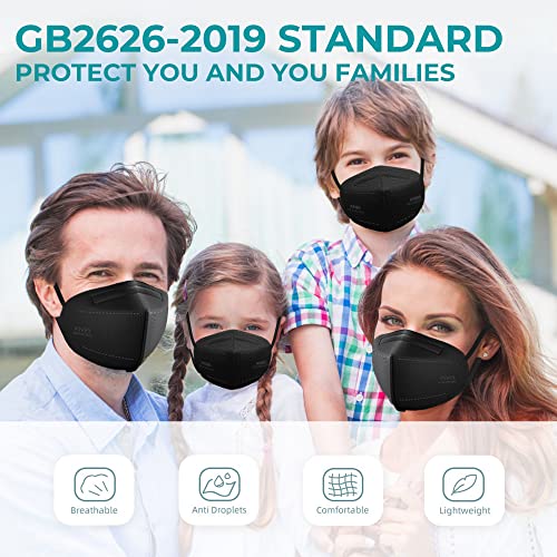 TOPMAX KN95 Face Masks 50 Pack 5Ply Breathable Filter Efficiency≥95