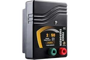 L-FENCE LYDITE FENCE LYDITE Electric Fence Charger AC Powered 50 Mile 165 Acres, 110 Volt 2 Joule Plug-in Electric Fence Energizer, Output Voltage Max 10 kV for Livestock, Preventing Predators from Intruding