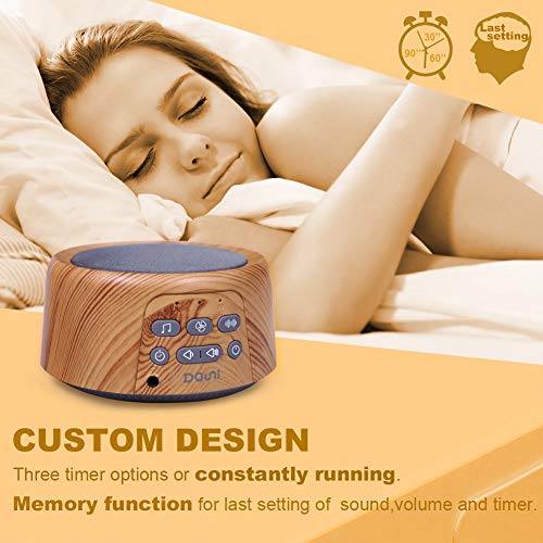 Douni White Noise Machine - Sleep Sound Machine with Soothing Sounds Timer & Memory Function for Sleeping & Relaxation,Sleep Therapy for Kid, Adult, Nursey, Home, Office, Travel.Wood Grain