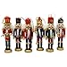 Naimo Set of 6 Christmas Wooden Nutcracker Soldier with Weapon Ornament Decoration for Home